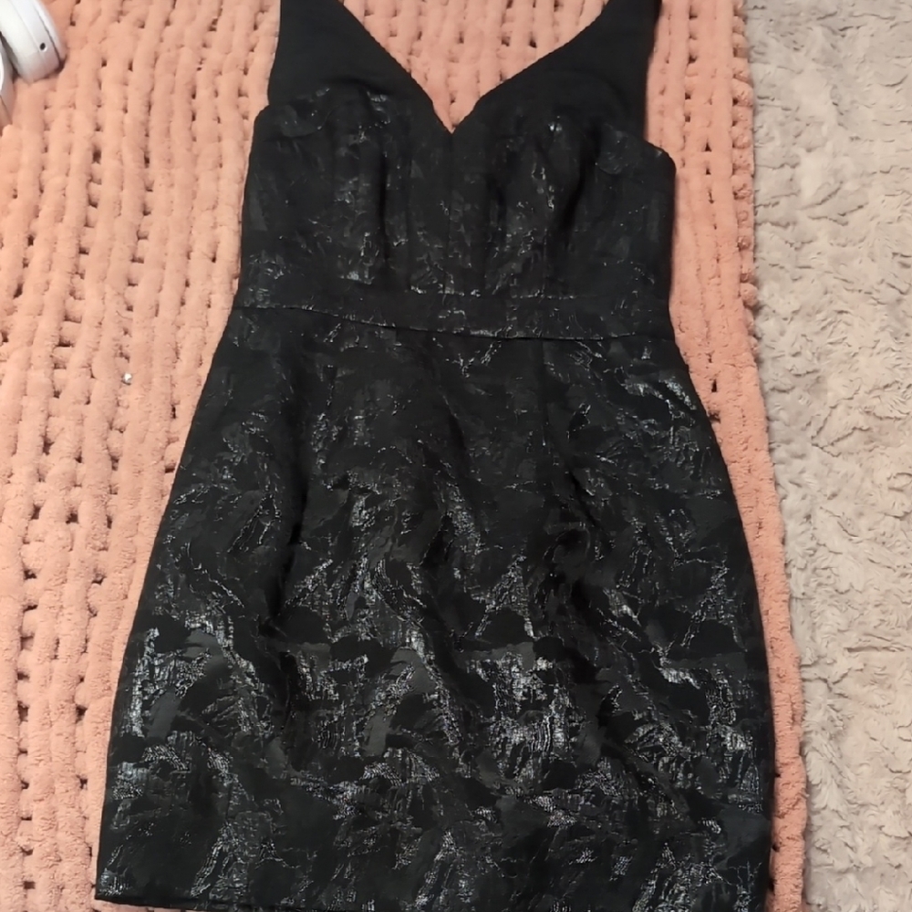 Guess Black Textured Mini Dress